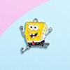 Accesorios Colgantes de Bob Esponja Estrella Grande Pastel Colgante Pequeño Gota de Aceite de Dibujos Animados Accesorios de Aleación Pulsera DIY Ropa Collar