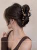 Pinza de Tiburón para Cabello con Perlas Redondas Degradadas de Alta Gama para la Parte Posterior de la Cabeza, Pinza Grande Nueva 2026 para Mujeres, Accesorio para el Cabello con Pinza de Garra para Peinar el Cabello
