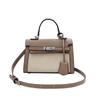 Moda Transfronteriza Comercio Exterior Bolso Kelly para Mujer 2025 Nuevo Bolso Simple Color Contrastante Gran Capacidad Un Solo Hombro Bandolera