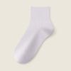 Calcetines Cortos de Verano para Mujer de Algodón Puro Fino Antibacterianos de Corte Bajo Absorbentes de Sudor Sueltos Blancos Sin Costuras Calcetines Cortos de Verano para Mujer