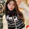Bufanda térmica de cachemira sintética a cuadros de estilo coreano para parejas, de doble cara, para otoño e invierno, bufanda de punto extra larga y gruesa para estudiantes, para mujer