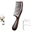 Peine Mujiang natural de madera de ébano, dientes grandes, dientes anchos, peine anti-rizos, electricidad estática, para el hogar, mujeres de pelo largo, caída del cabello, hombres
