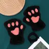Guantes de Peluche de Capibara Lindos para Mujer, Cubierta Plegable de Medio Dedo para Invierno, Compatibles con Pantalla Táctil, Cálidos y Gruesos, para Estudiantes y Ciclismo, a Prueba de Frío