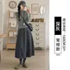 Falda de lana gris tipo capullo para mujer, nueva falda midi de cintura alta línea A para otoño 2026, falda informal holgada tipo calabaza