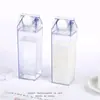 Amazon Taza Transparente Ligera Taza de Leche 1000ML Gran Capacidad Cuadrada de Plástico PS Taza Portátil Caja de Yogur