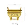 Venta al por mayor de fábrica latón dragón doble ding incensario dorado Sheng Ding Cai Ding antiguo de cuatro patas Ding decoración del hogar de la fortuna
