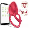 Controle Remoto Sem Fio APP Mengma, Ovo Vibratório Vestível para Homens e Mulheres, Anel Vibratório de Uso Duplo e Anel de Bloqueio de Sêmen