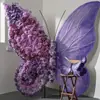 Decoración de ventana de exhibición de flores artificiales de mariposa gigante, soporte de mariposa floral, flor decorativa para accesorios de fotos y exhibición