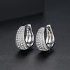 Pendientes Jinse con microoreja de circonita y cristal de cobre para mujer, estilo europeo y americano, con hebilla de oreja sencilla, ideal como regalo de joyería para banquetes.