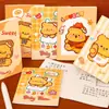 Urso Amarelo Caderno Pequeno Fofo Bonito Desenho Animado 64K Superfície Macia Cópia Material Escolar Estudante Primário Pequeno Presente Caderno