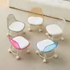 Taburete Pequeño de Acrílico con Ruedas Universales Silenciosas, Taburete para Niños Pequeños, Silla Pequeña de Moda con Ruedas, Taburete Bajo, Taburete sin Costuras para el Suelo