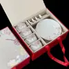 Caja de Brocado de Alta Gama Youli Juego de Tazón y Cuchara Cuatro Estaciones Vajilla de Cerámica Simple Creativa Regalo para Actividad Empresarial