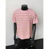 Camiseta de Manga Corta con Rayas de Contraste Estilo Americano para Hombre 2025 Verano Nueva Marca de Moda Casual Versátil Top Unisex de Media Manga