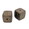 Xu artesanía ala de pollo Madera cubo de madera maciza Cuadrado pequeño bloque de madera cuentas pulsera pendientes pendientes accesorios de joyería