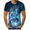Camiseta para Hombre 2026 AliExpress Bestia Mítica Impresión Digital 3D Cuello Redondo Manga Corta Top de Moda Venta Directa de Fábrica