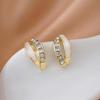 Aretes Geométricos de Diamante con Aguja de Plata 925 con Goteo de Aceite Simple Combinable Moda Distintivos Aretes Diseño de Estilo Frío Aretes para Mujer