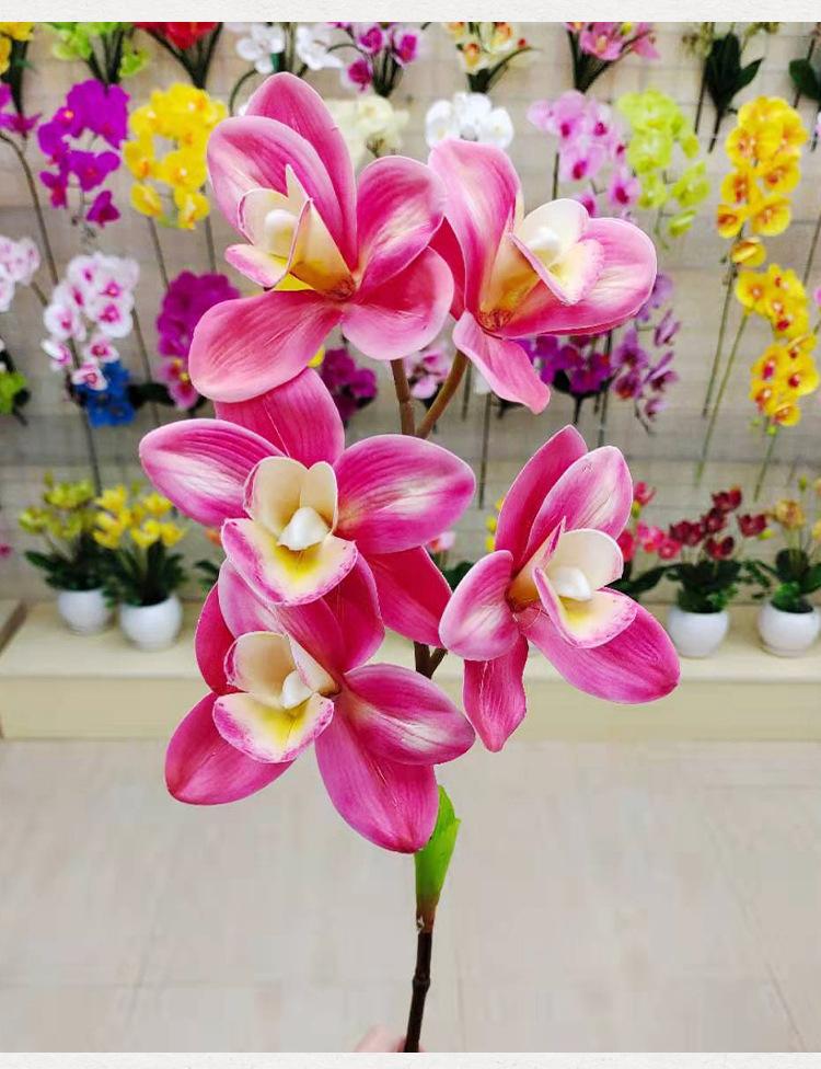 3D5头蕙兰,仿真花束,假花,家居装饰兰花,兰花