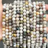 Ágata Hoja de Bambú Natural Cuentas Sueltas Cuentas Redondas Pulsera Semi-terminada Hecha a Mano Pulsera Diy Cadena de Buda Accesorios Pendientes Colgantes