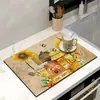 Tapete Absorvente Secagem Rápida para Máquina de Café de Lama de Diatomáceas de Outono Tapete Drenante para Bancada de Cozinha Tapete de Isolamento Térmico para Mesa de Jantar Venda por Atacado