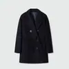 Personalizado~Marca M Lana Impregnada de Yodo 101801 Longitud Media 10% Cachemira 26% Lana Virgen Abrigo Cruzado para Mujer, Otoño/Invierno