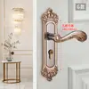 Cerradura de Puerta de Dormitorio Estilo Europeo Cerradura de Puerta Interior Sin Taladro Cerradura de Puerta Doméstica Puerta de Madera Manija de Puerta Universal Reemplazo de Cerradura de Puerta Vieja