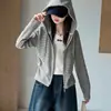 Conjunto Casual de Otoño para Niñas 2026 Nuevo Estilo Sudadera a Rayas Falsa de Dos Piezas para Niños Sudadera para Niñas Pantalones de Pierna Ancha de Mezclilla