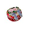 Caixa de Joias Redonda Esmaltada Borboleta Criativa Pequenos Ornamentos de Mesa de Luxo Leve Acessórios para Casa Caixa de Armazenamento Doméstico com Tampa