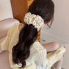 Pinza para el Cabello de Alta Gama con Pliegues Horizontales, Burbujas de Nube, Lunares y Flores, Estilo Dulce para Mujer, Pinza Banana para Volumen de Cabello Grande
