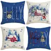 Capas de almofada de Natal outono e inverno transfronteiriças, capas de almofada de sofá, almofadas decorativas de linho estampadas, atmosfera de Natal no atacado