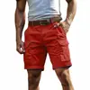 Shorts de trabalho de cor sólida multi-bolsos europeus e americanos mais vendidos 2026 da Shein TK, apresentando um design moderno e um corte casual e folgado.