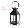 Luminária de Chão Preta à Prova de Vento Estilo Europeu Ferro Forjado Vidro Suporte de Vela à Prova de Vento Pátio Exterior Portátil Velas Decorativas Ornamentos