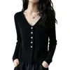 Toma real: Nueva ropa de otoño para mujer talla grande, simple y elegante, top cárdigan adelgazante con tejido de punto suave y acogedor