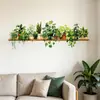 Estante de acuarela transfronterizo planta en maceta calcomanía de pared planta verde colgante nórdico calcomanía de PVC removible decoración de pared