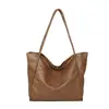 Bolsa de Grande Capacidade Feminina Outono Versátil 2026 Nova Elegante Simples Bolsa de Ombro Texturizada Para Aula Trabalho Bolsa Tote
