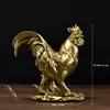 Adorno de gallo artificial transfronterizo, estatua de animal gallo dorado, decoración del hogar, oficina, sala de estar, mueble de vino, artesanía de resina
