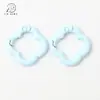 Pintura de color mini trébol de cuatro hojas hebilla de resorte anillo de resorte cuadrado accesorios de joyería de aleación diy llavero colgante de bolsa