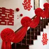Conjunto de Decoração de Quarto de Casamento, Corrimão de Escada, Hortênsia, Decoração de Casa Rural, Grande Flor Vermelha Celebração de Casamento Suprimentos para Casamento