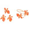Conjunto de joias para mãos: pulseira, brincos, anel e colar com pingente de flores em camadas, com efeito de gotejamento de óleo, unindo as fronteiras europeia e americana.