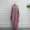 Conjunto de Dos Piezas Cardigan de Punto Elegante Tallas Grandes con Pedrería + Pañuelo para la Cabeza 2026 Loriya LR1314