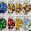Fragmentos de Papel Dourado para Nail Art Joias Popular Transfronteiriça Vermelho Azul Verde Flor Dourada Laser Dourado e Prateado Material de Lantejoula Folha Atacado