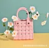 Bolso de Playa Eva Tejido de Paja Pequeño Cuadrado Bolso de Mano Moldeado por Inyección de Eva Bolso de Mano de Verano para Mujer Impermeable Moderno Versátil