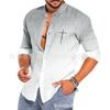 Camisa de otoño para hombre, estilo europeo y americano, nueva camisa de manga larga con solapa y estampado superficial, camisa informal cruzada a la moda para hombre