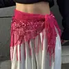 Nova Marca Tendência de Street Dance Cinturão de Lantejoulas Lenço de Quadril para Dança Jazz Lenço Triângulo Indiano para Performance Cinto de Franjas