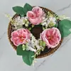 Guirnalda de Rosas Artificiales Europeas 23cm Guirnalda Portavelas Decoración Navideña Accesorios para Ventana Mesa de Comedor Arreglo de Boda Flores Falsas