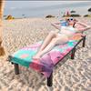 Funda para Silla de Playa Transfronteriza, Funda para Tumbona Impresa de Microfibra para Piscina junto al Mar, Toalla de Playa Aislada, Cojín para Silla de Playa