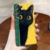 Lenço de Cabeça Florido Engraçado Capa de Celular Filme de Gato Adequado para Samsung A15 Capa de Celular para Meninas S26Plus Capa Protetora