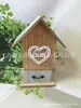 Casa de Pájaros de Madera Casa de Pájaros Vintage para Jardín Color Tronco Artesanías Casa de Pájaros DIY Casa de Pájaros para el Hogar Armario para Pájaros