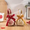 Bolsa de tela estilo nacional bolsa de regalo bolsa de dulces bolsa de decoración para bodas y festividades regalo para la mano bolsa de regalo con moño estilo nacional