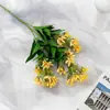 Flores Artificiais de Jasmim Frescas com 3 Galhos para Decoração Suave Interna, Flores Artificiais para Arranjo Floral de Mesa de Jantar, Adereço para Arranjo de Flores de Seda