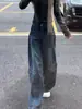 Jeans de trabajo de pierna ancha de alta gama, nueva colección otoño 2026, tiro alto retro, adelgazantes, pierna recta, A14391